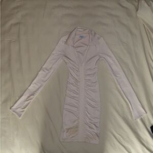 Oh Polly Cream Long Sleeve Dress